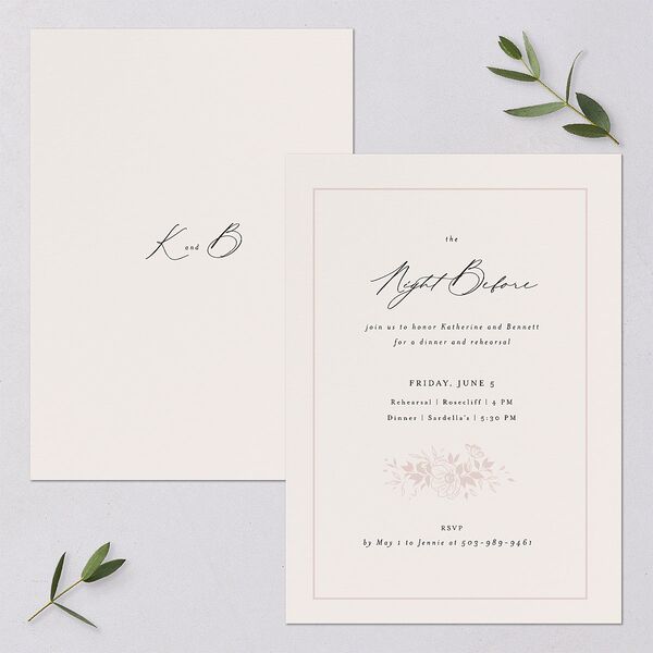 Baroque Garden Rehearsal Dinner Invitations Champagne Signature Blank Standard