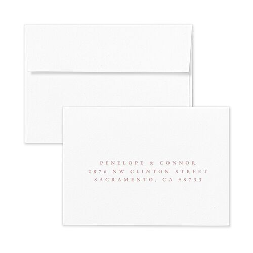 Graceful Botanical Wedding Response Card Standard Envelopes Terracotta Blossom Return Address Signature Standard