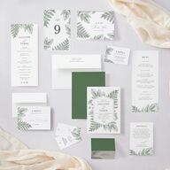 Botanical Frame Wedding Invitations Hunter Green Signature Blank No Standard