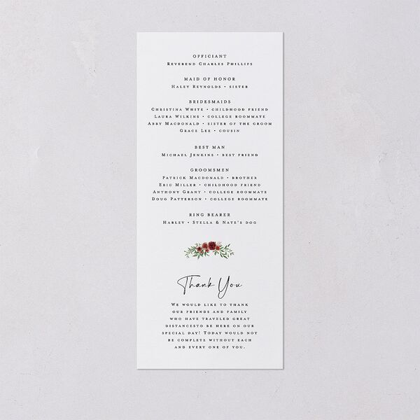 Floral Arc Wedding Programs Merlot Signature