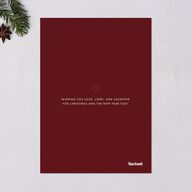 Wavy Bow Frame Foil Holiday Cards Gold Jewel Red Signature Blank Standard Portrait