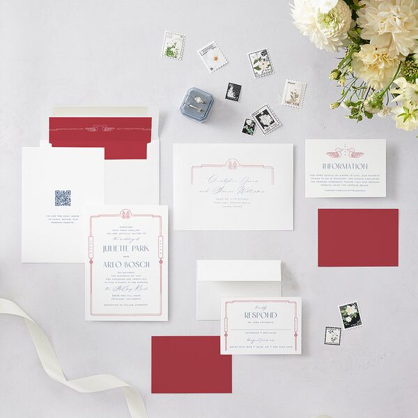 Eternal Devotion Wedding Invitations Garnet Signature Blank No Standard