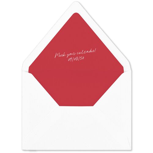 Modern Circled Calendar Date Euro Envelope Liners Jewel Red Luxe