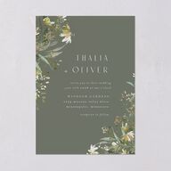 Gilded Greenery Wedding Invitations Gold Deep Olive Signature Blank No Standard
