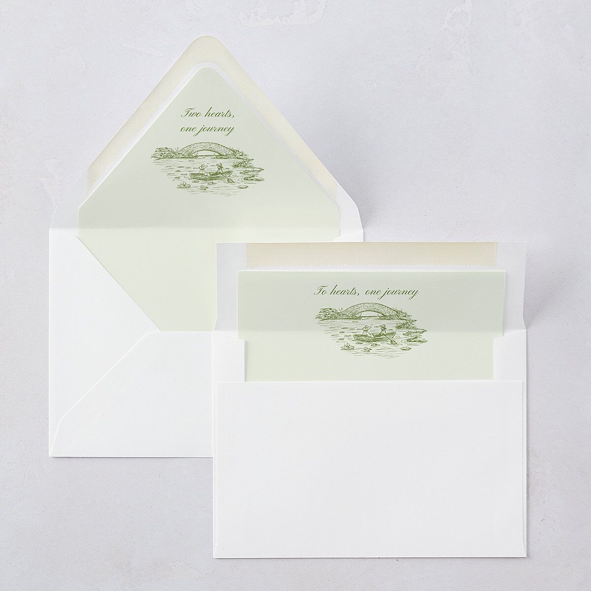 Elegant Italian Toile Euro Envelope Liners Greenery Luxe