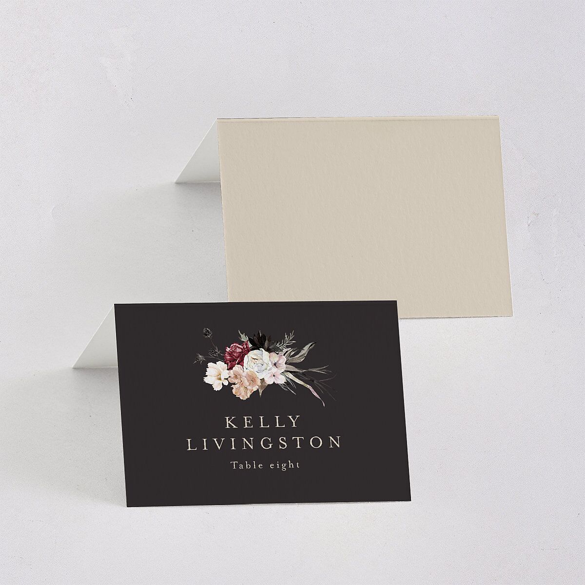 Gothic Antlers Place Cards Bisque Signature