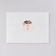 Autumn Romance Wedding Stickers Chocolate Circle