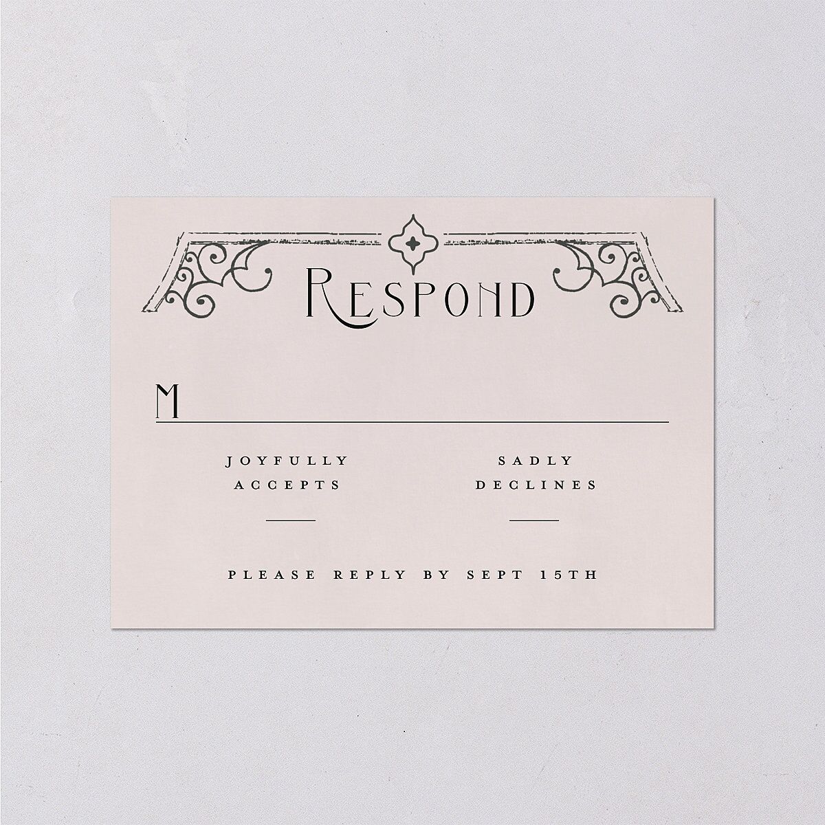 Gothic Gate Foil Wedding Response Cards — view 2