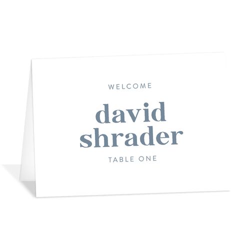 Photo Elopement Place Cards Dusty Blue Signature