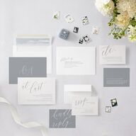 At Last Wedding Invitations Dusty Blue Signature Blank No Standard