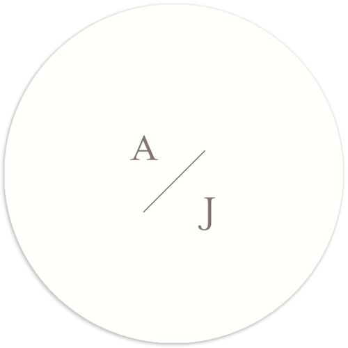 Minimal Wildflower Wedding Stickers Off-White Circle