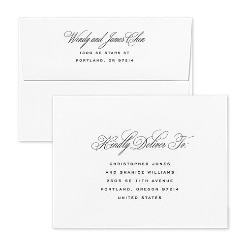 Classic Joyful Greeting Thank You Card Envelopes White Hunter Green Both Recipient and Return Addresses Signature Standard