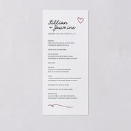Hand Drawn Heart Photo Wedding Programs Maroon Signature