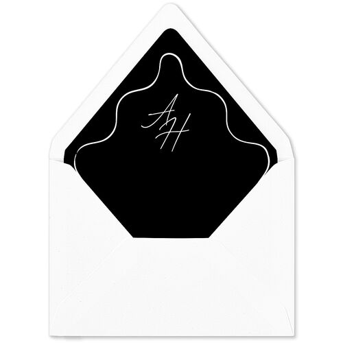 Hand Drawn Wavy Border Euro Envelope Liners Pure White Luxe