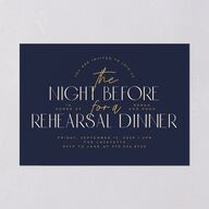 Headline Rehearsal Dinner Invitations Navy Signature Blank Standard