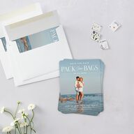 Destination Photo Poster Save The Date Magnets Dusty Blue Magnet Paper