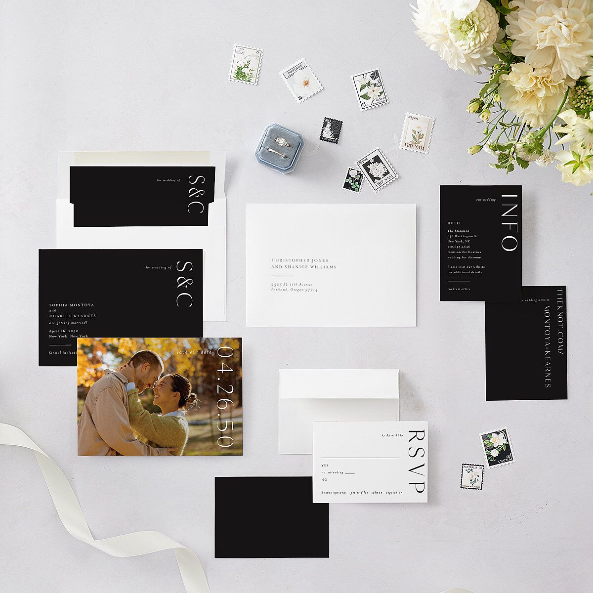 Timeless Elegance Save The Date Cards — view 6