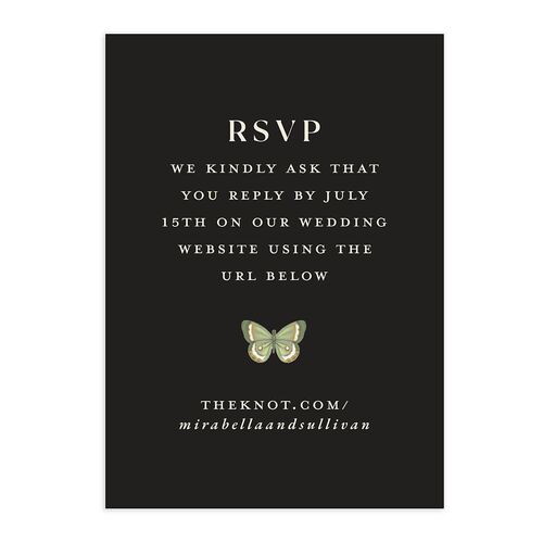 Whimsical Wildflower Garden QR Code RSVP Cards Charcoal Signature Standard