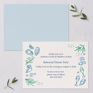 Nautical Border Rehearsal Dinner Invitations French Blue Signature Blank