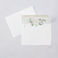 Curved Garland Wedding Invitations Pure White Signature Blank No Standard