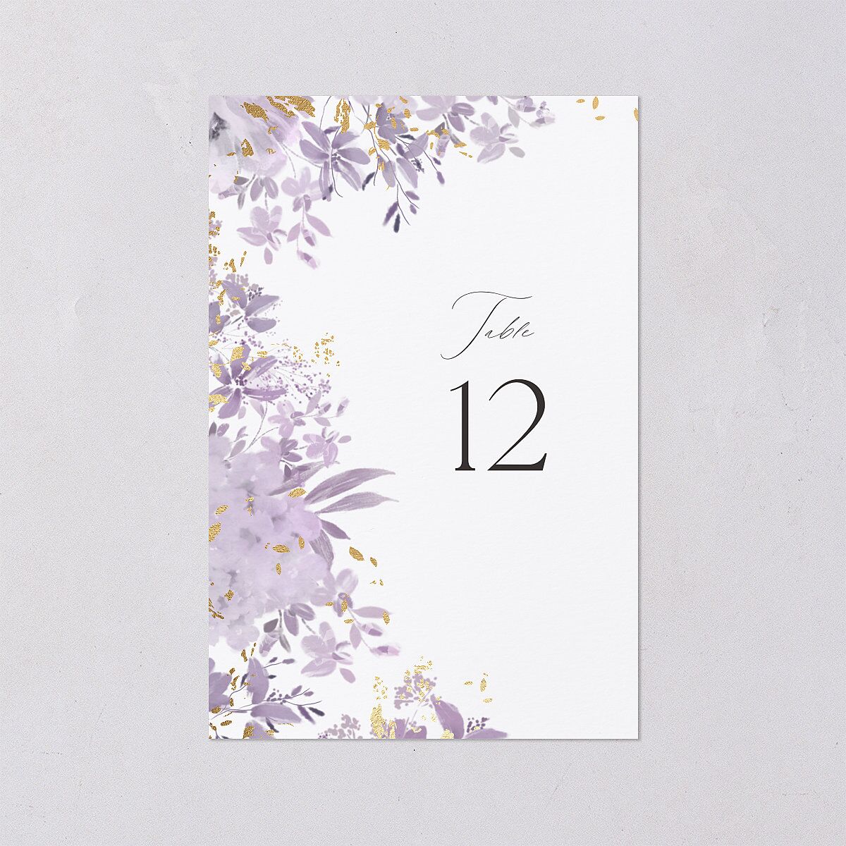 Monochrome Blooms Table Numbers Gold Sheer Lilac Signature