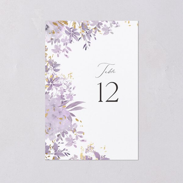 Monochrome Blooms Table Numbers Gold Sheer Lilac Signature