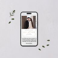 Elegant Frame Digital Save the Date Cards Gold Pure White Dusty Blue Lets Celebrate Standard