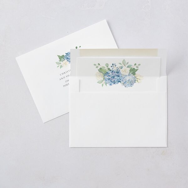 Gilded Hydrangea Save the Date Cards Gold Ocean Signature smooth Blank No