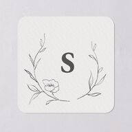 Graceful Botanical Wedding Stickers Shadow Gray Soft Square