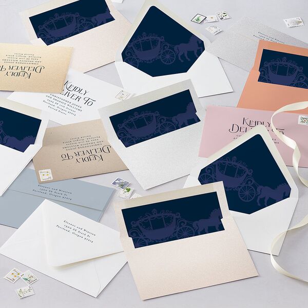 Be Our Guest Wedding Invitations Gold Navy Signature Blank No Standard