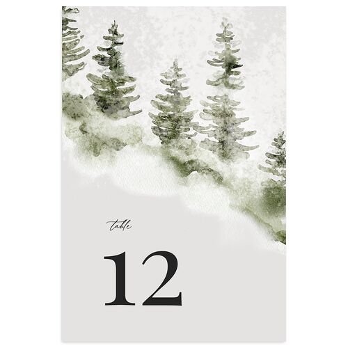 Snowy Mountainside Table Numbers Thyme Signature