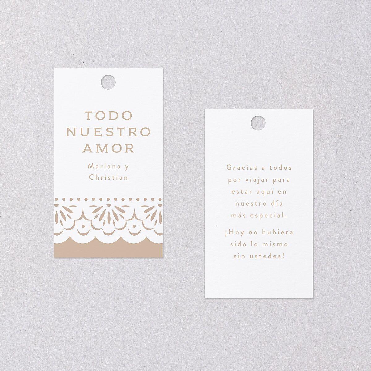 Papel Picado De Mexico Favor Gift Tags Taupe Signature