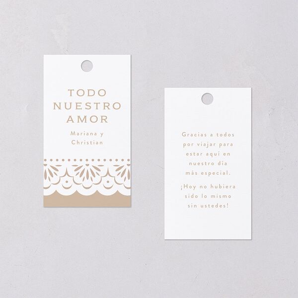 Papel Picado De Mexico Favor Gift Tags Taupe Signature