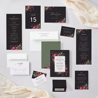 Blooming Botanical Place Cards Midnight Signature