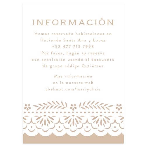 Papel Picado De Mexico Wedding Enclosure Cards Taupe Signature Standard