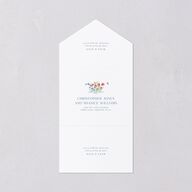 Fairytale Wildflower Crest All-in-One Wedding Invitations Pure White Signature Light Both Recipient and Return Addresses No
