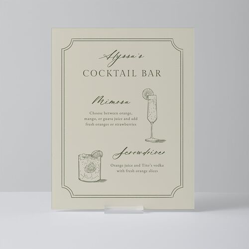 Fresh off the Market Garden Vintage Botanical Sketch Bridal Shower Standard Favor Tabletop Sign Small Dark Camo Standard Outdoor Corrugated S Tabletop Favor