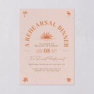 Beach Party Rehearsal Dinner Invitations Pink Cotton Signature Blank Standard