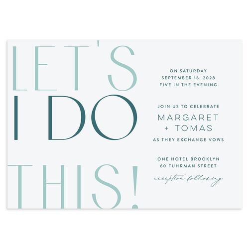 Real Talk Wedding Invitations Ice Blue Signature Blank No Standard