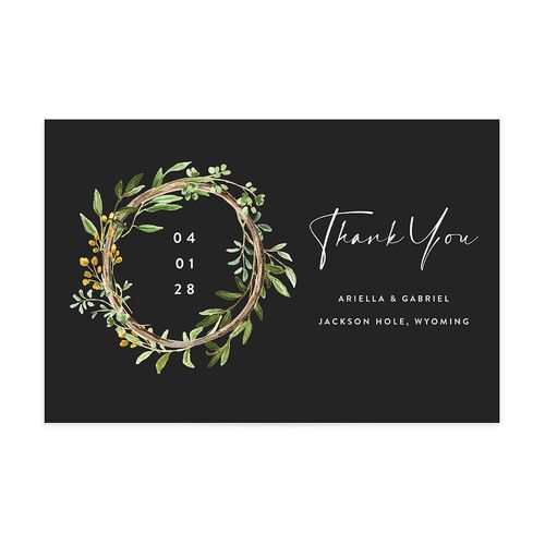 Rustic Arch Thank You Postcards Charcoal