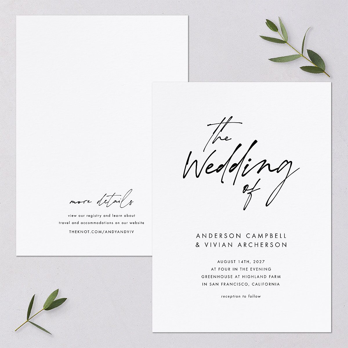 Simply Script Wedding Invitations — view 1