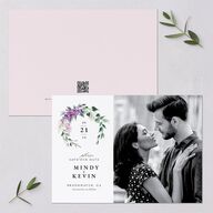 Romantic Wisteria Save The Date Cards Purple Petal Signature smooth Blank No Standard