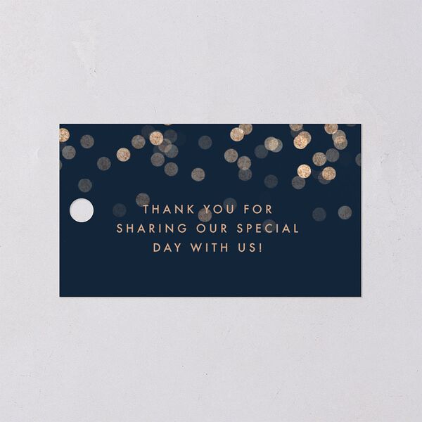 Elegant Glow Favor Gift Tags Navy Signature