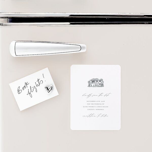 Classic Landscape Save The Date Magnets Steel Gray Magnet Paper