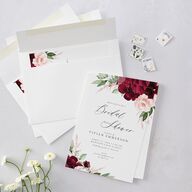 Beloved Floral Bridal Shower Invitations Dark Berry Signature Blank Standard