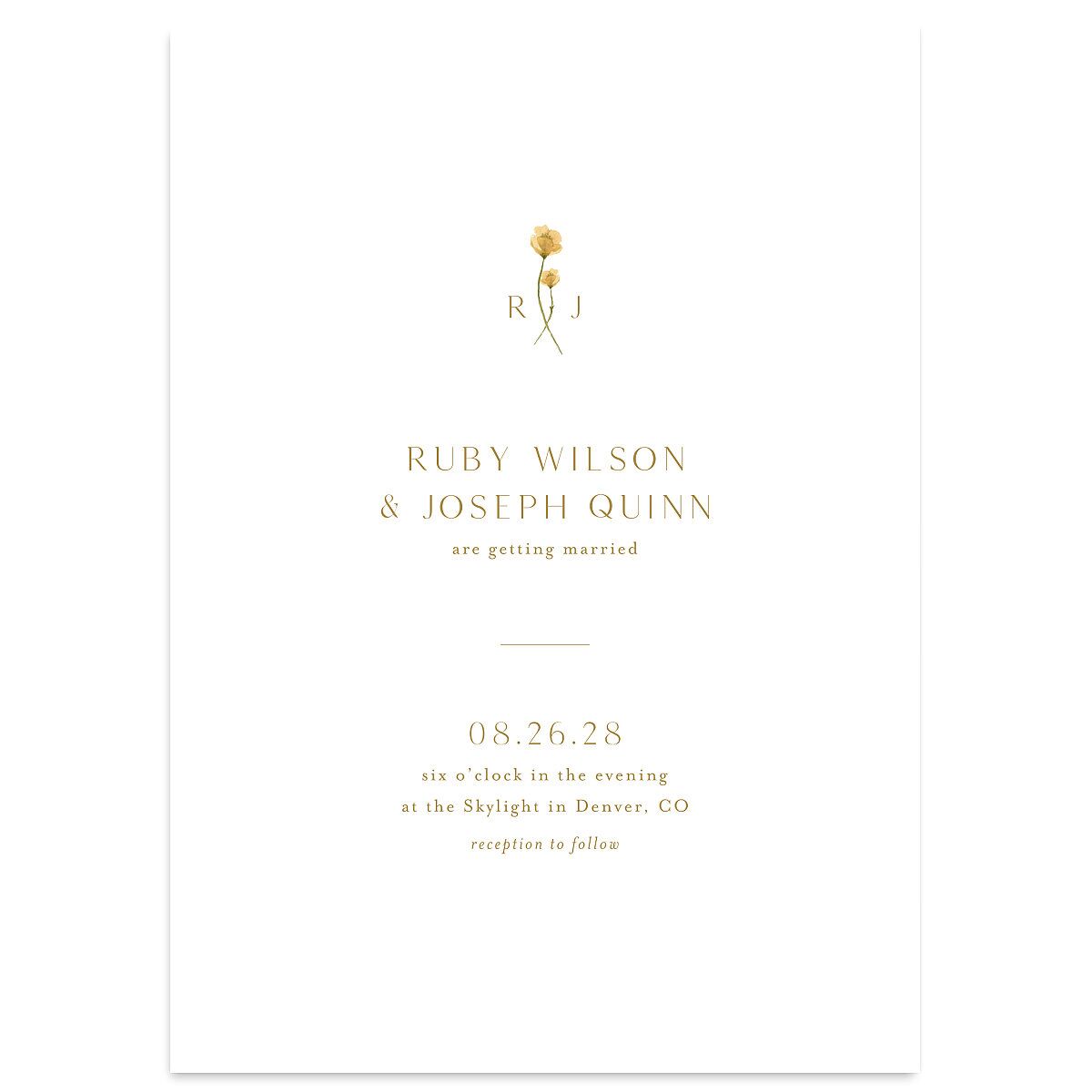 Dainty Monogram Wedding Invitations