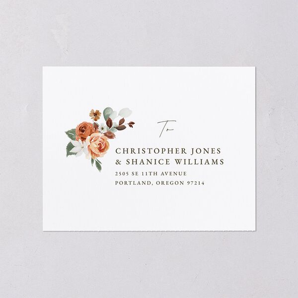 Eucalyptus Bouquet All-in-One Wedding Invitations Terracotta Signature Light Both Recipient and Return Addresses No
