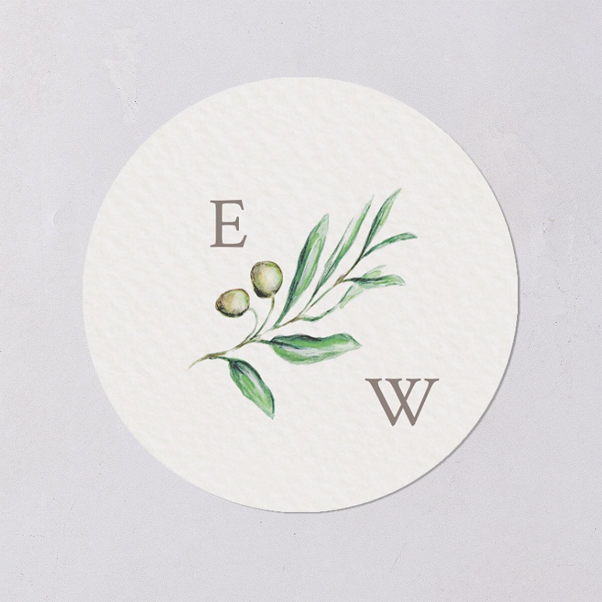 Painted Winery Wedding Stickers Green Apple Circle