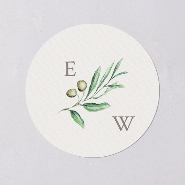 Painted Winery Wedding Stickers Green Apple Circle