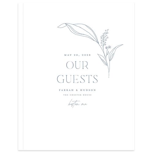 Accent Leaf Guest Books Dusty Blue
